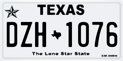 TX license plate DZH1076