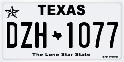 TX license plate DZH1077