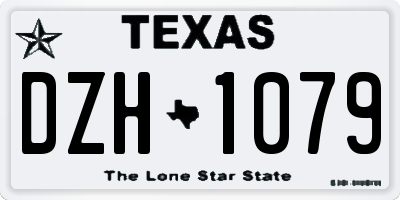 TX license plate DZH1079