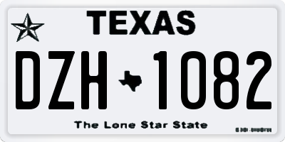 TX license plate DZH1082