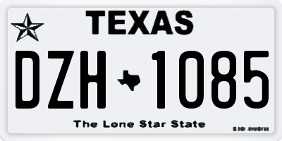 TX license plate DZH1085