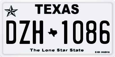 TX license plate DZH1086