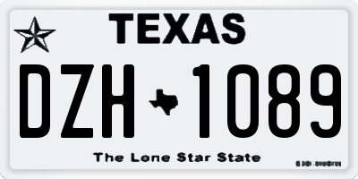 TX license plate DZH1089