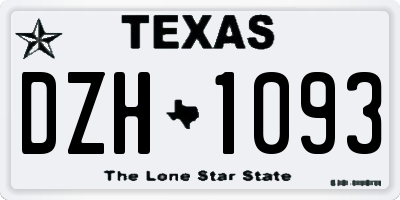 TX license plate DZH1093