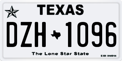 TX license plate DZH1096