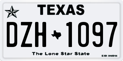 TX license plate DZH1097