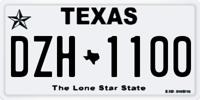 TX license plate DZH1100