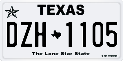 TX license plate DZH1105