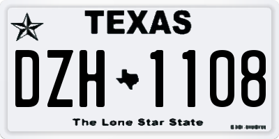 TX license plate DZH1108