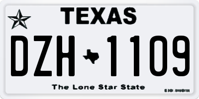 TX license plate DZH1109