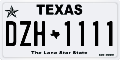 TX license plate DZH1111