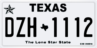TX license plate DZH1112