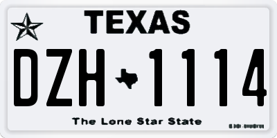 TX license plate DZH1114