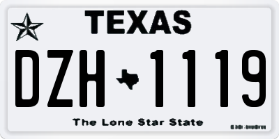TX license plate DZH1119