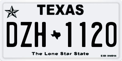 TX license plate DZH1120