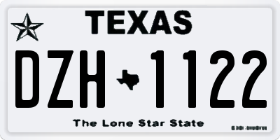 TX license plate DZH1122