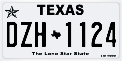 TX license plate DZH1124