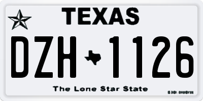TX license plate DZH1126