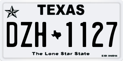 TX license plate DZH1127