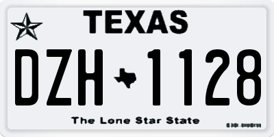 TX license plate DZH1128