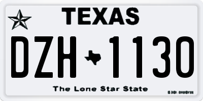 TX license plate DZH1130
