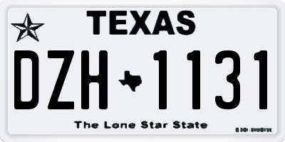 TX license plate DZH1131