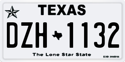 TX license plate DZH1132