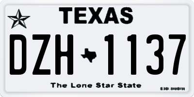 TX license plate DZH1137