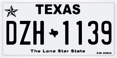 TX license plate DZH1139