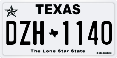 TX license plate DZH1140