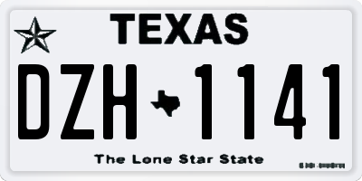 TX license plate DZH1141