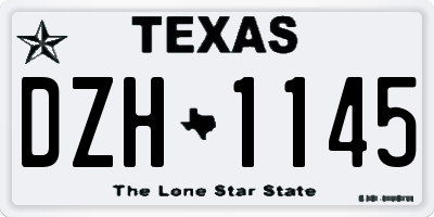 TX license plate DZH1145