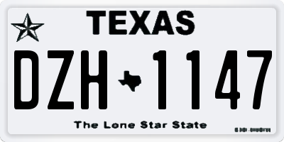 TX license plate DZH1147
