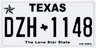 TX license plate DZH1148