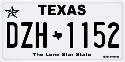 TX license plate DZH1152