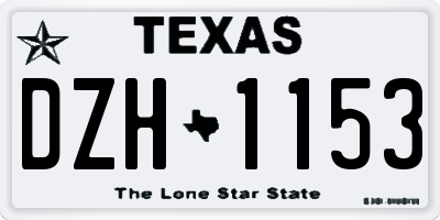 TX license plate DZH1153