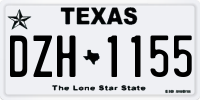 TX license plate DZH1155
