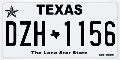 TX license plate DZH1156