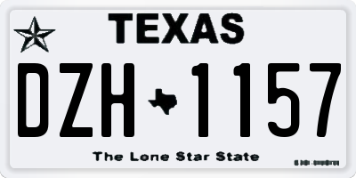 TX license plate DZH1157