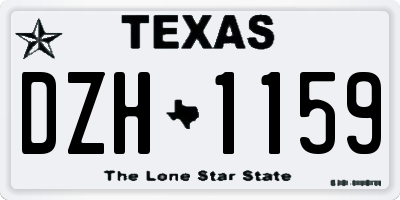 TX license plate DZH1159