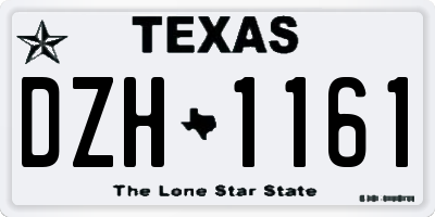TX license plate DZH1161