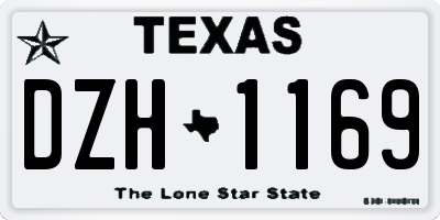 TX license plate DZH1169