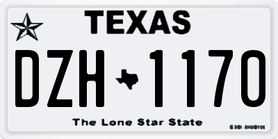 TX license plate DZH1170