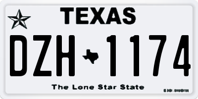 TX license plate DZH1174