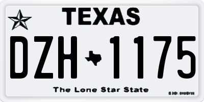 TX license plate DZH1175