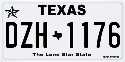 TX license plate DZH1176