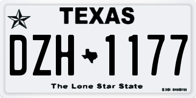 TX license plate DZH1177