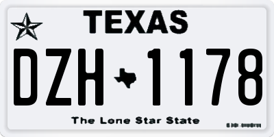 TX license plate DZH1178