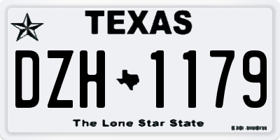 TX license plate DZH1179