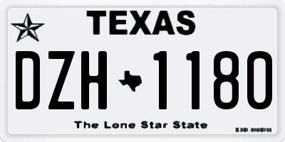 TX license plate DZH1180
